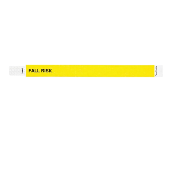 Wristband - Tyvek - Fall Risk 3/4" x 10" Yellow w/Black